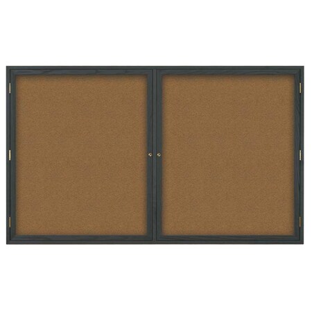 United Visual Products Triple Door Indoor Enclosed Easy Tack Bo UV333EZ-GREEN-GOLD